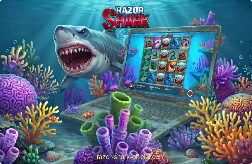 Razor Shark utiliza un sistema de cascada en el que los símbolos ganadores desaparecen y caen nuevos símbolos para ocupar su lugar